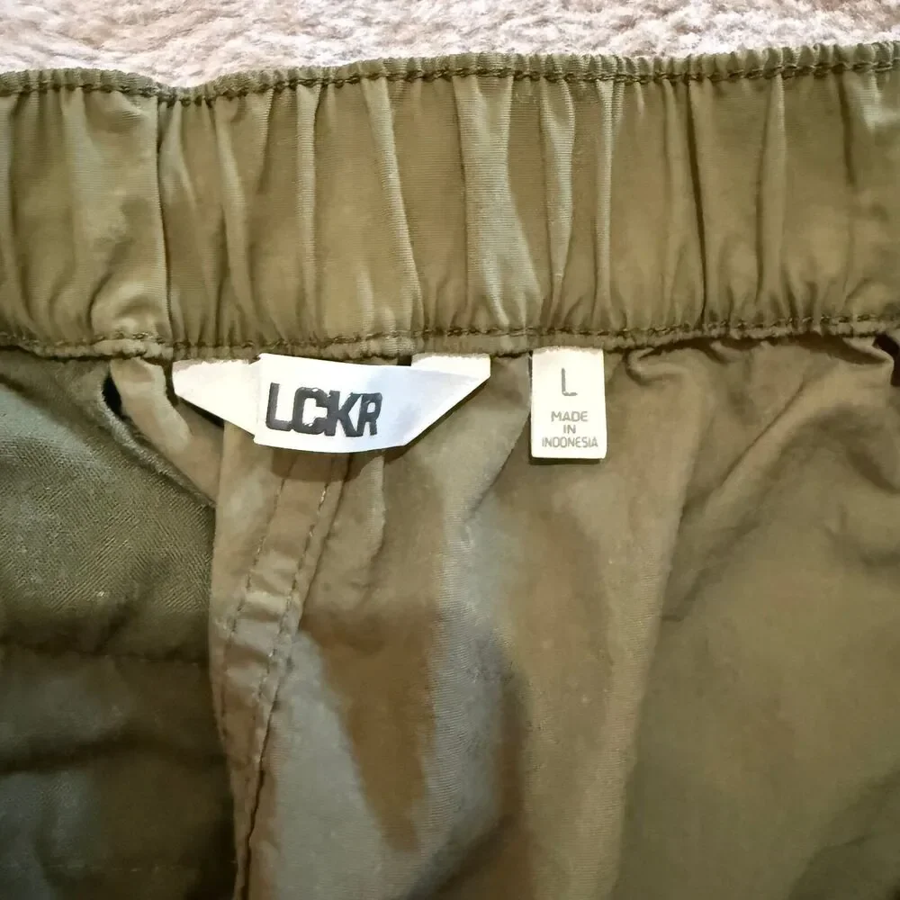LCKR Olive Green Cargo Jogger Women’s Pants‎ Size L Outdoor Pockets
